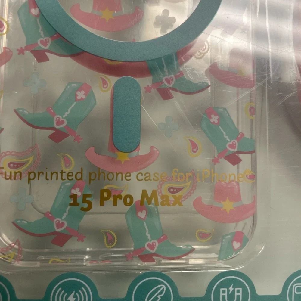 New! Happy Gear phone case 15 Pro Max with cable charge